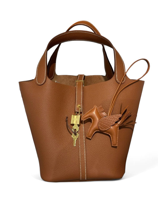 Hermes Picotin 22 Fauve Clemence GHW