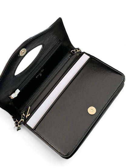 Chanel Wallet On Chain Black Lambskin LGHW 24C
