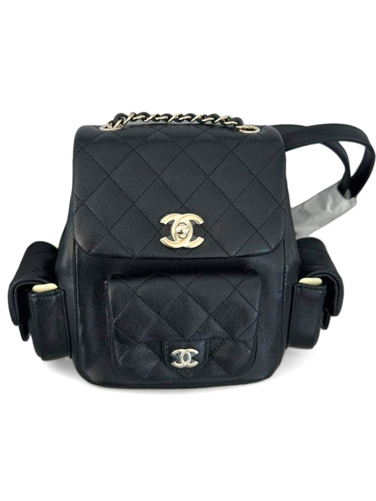 Chanel Backpack Black Caviar LGHW