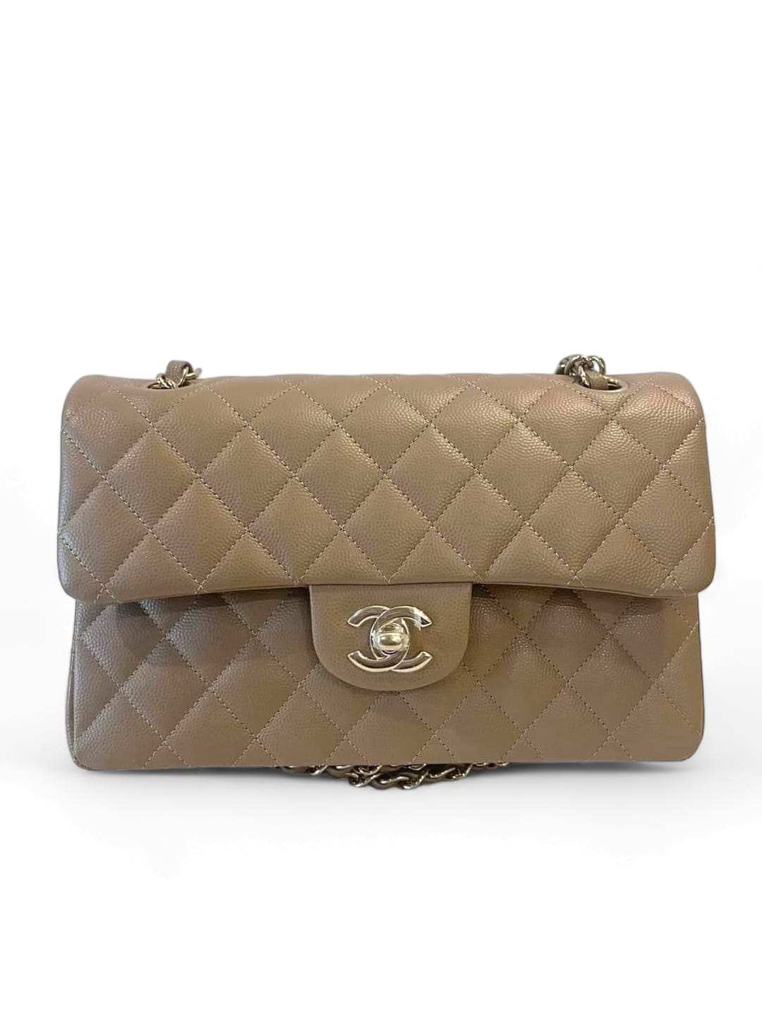 Chanel Classic Small Dark Beige Caviar LGHW 22A