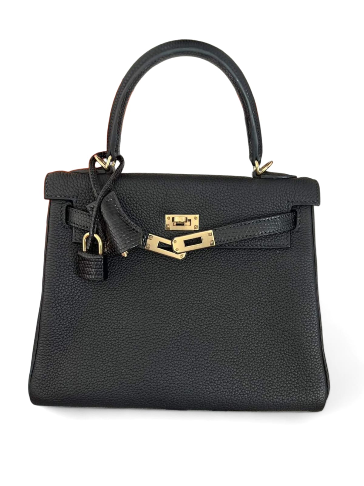 Hermes Kelly Retourne 25 Touch Lizard Noir Togo CGHW