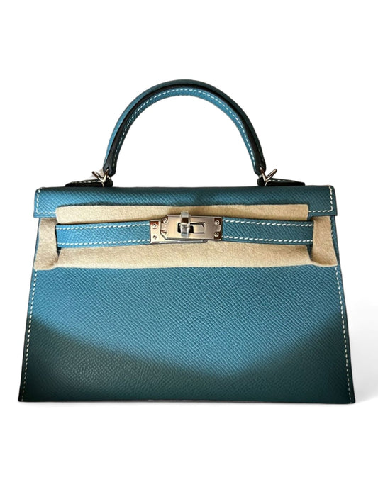 Hermes Kelly Sellier 20 Blue Jean Epsom PHW