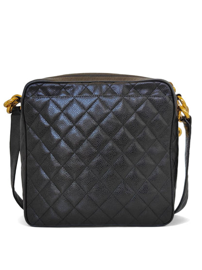 Chanel Vintage Camera Bag With CoCo Crush Ball Black Caviar GHW