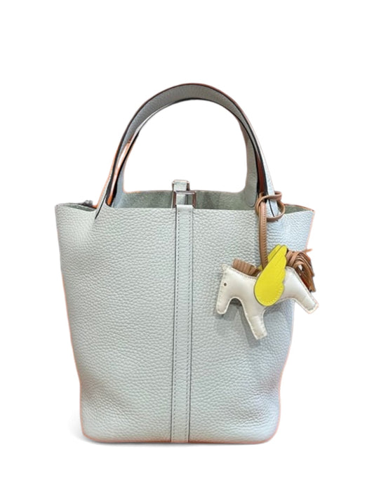 Hermes Picotin 22 Gris Neve  Clemence PHW