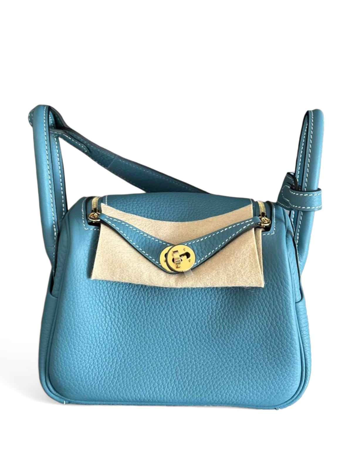 Hermes Lindy Mini Blue Jean Clemence GHW