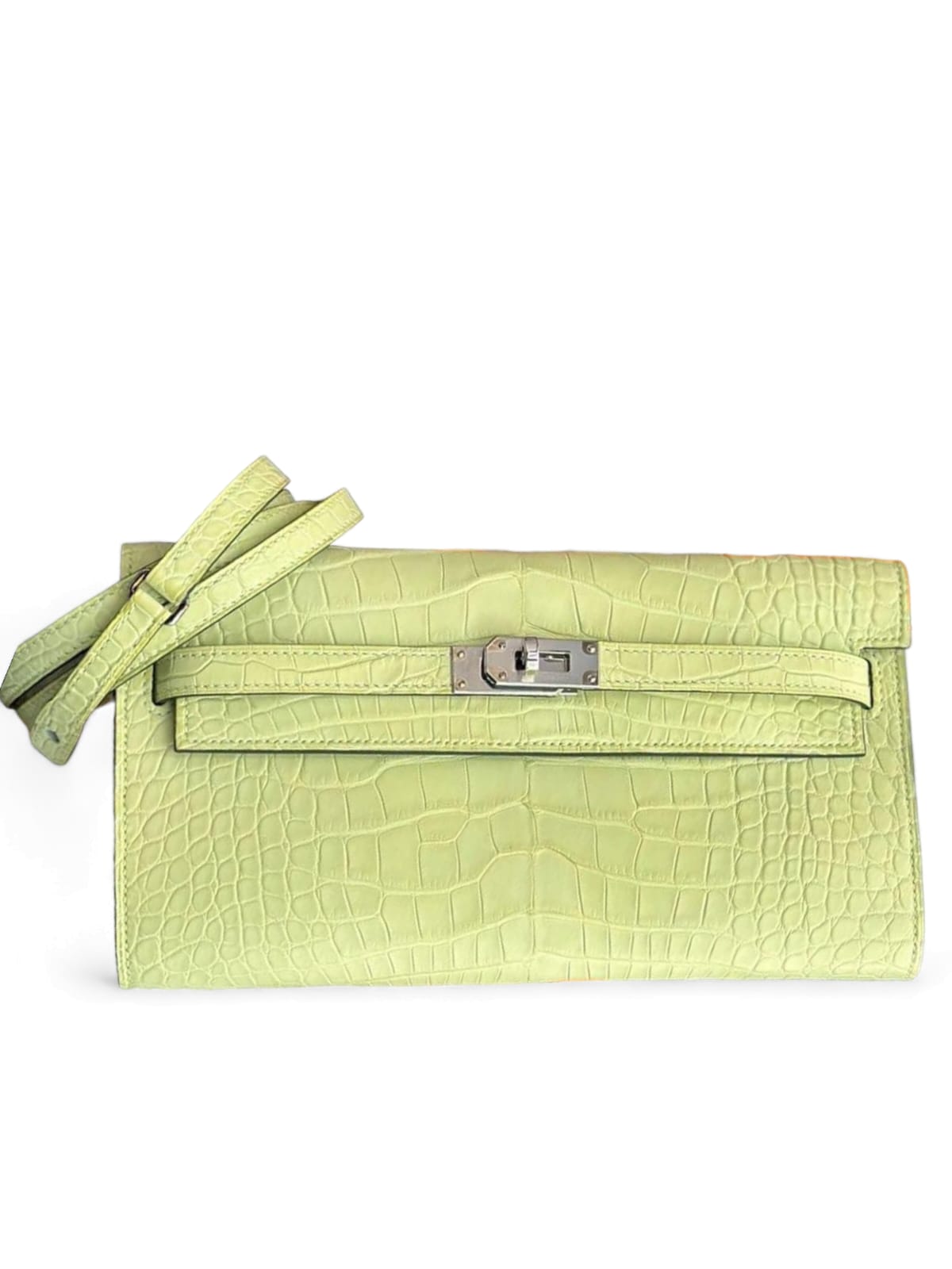 Hermes Kelly To Go Wallet Jaune Bourgeon Croc Mette PHW