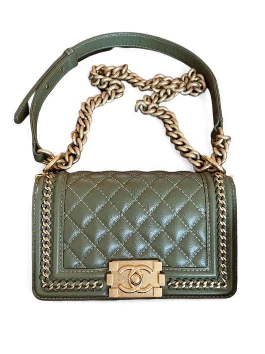 Chanel Boy Small Limited Green Caviar AGHW