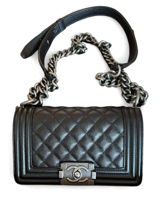 Chanel Boy Small Black Caviar RHW