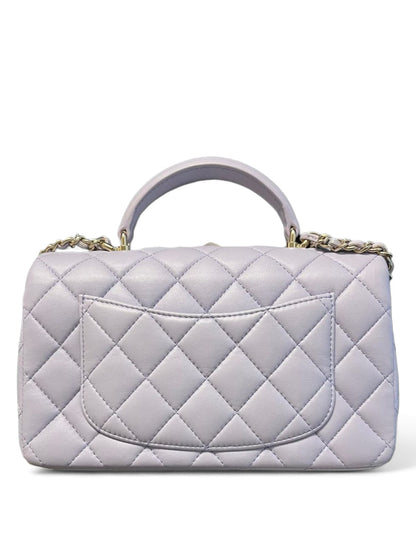 Chanel Mini Rectangular Top Handle Lilac Lambskin LGHW 21K