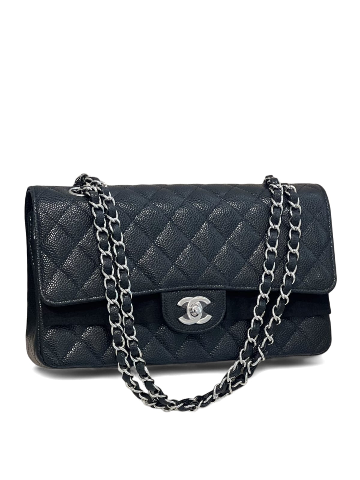 Chanel Classic Medium Black Caviar SHW