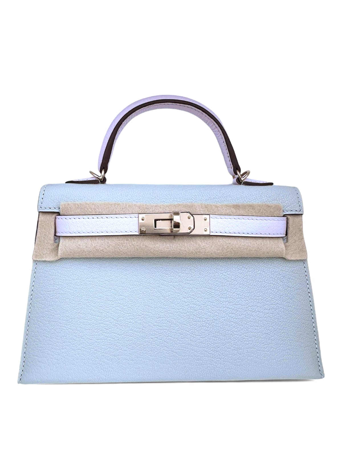 Hermes Kelly Sellier 20 Gris Perle Mauve Pale Chevre Permabrass Hardware