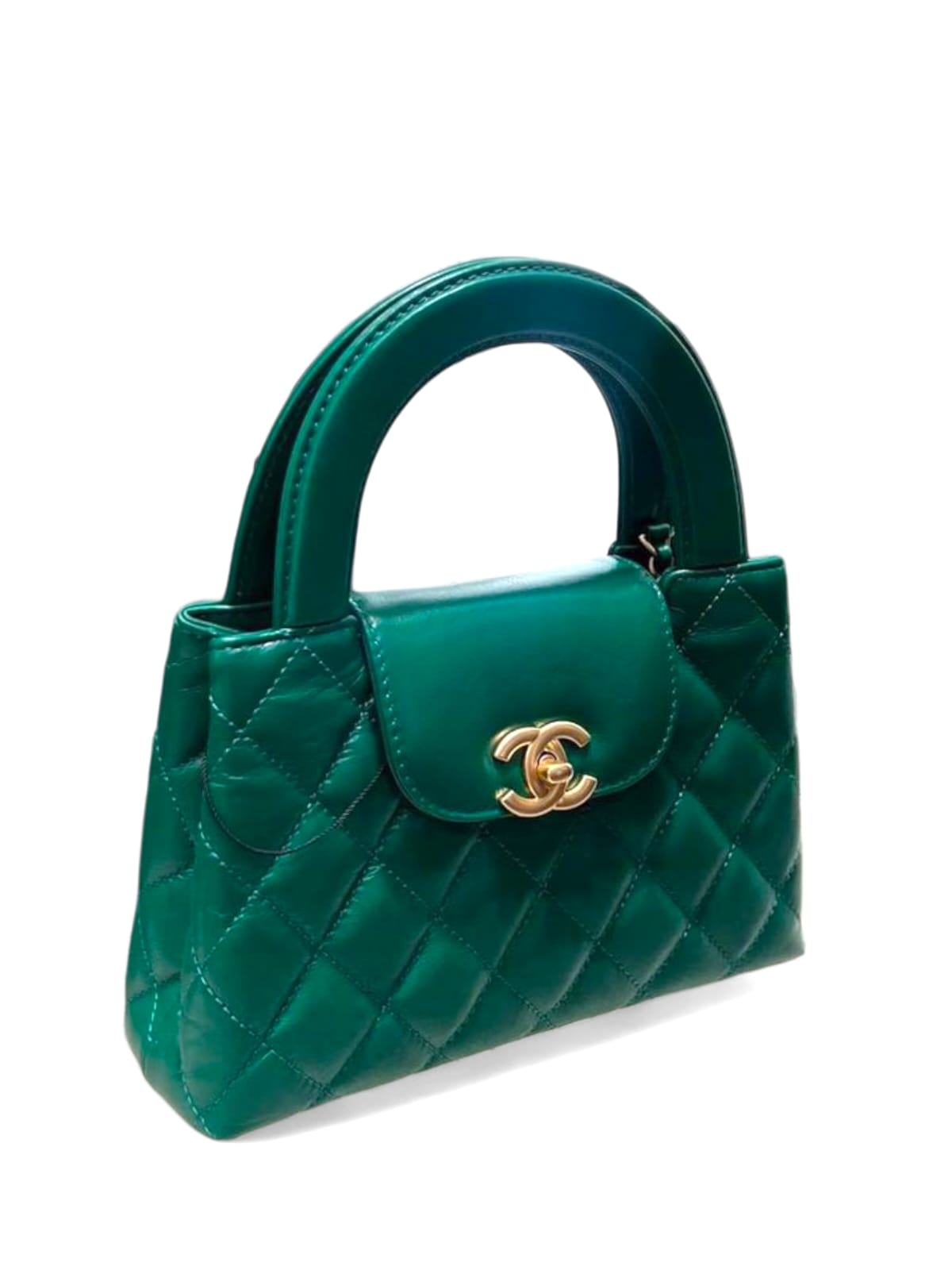 Chanel Kelly Mini Dark Green Lambskin AGHW 24A