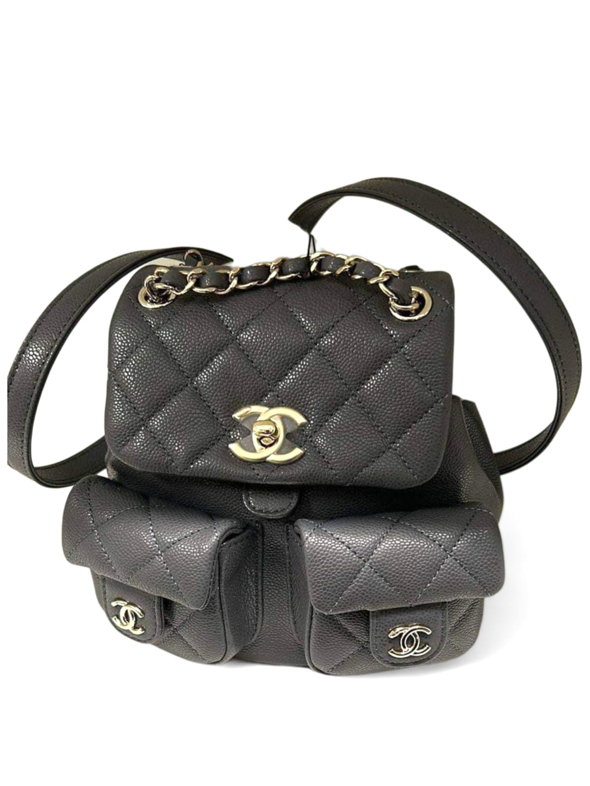 Chanel Backpack Small Grey Caviar LGHW 24A