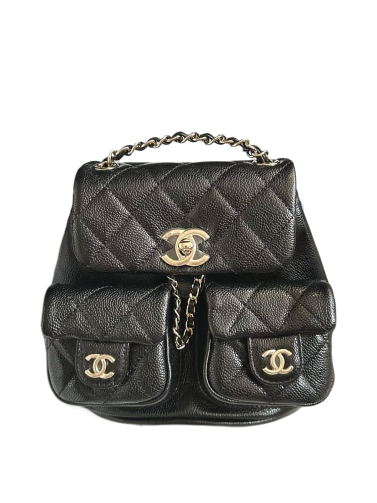 Chanel Backpack Small Black Caviar LGHW 24A