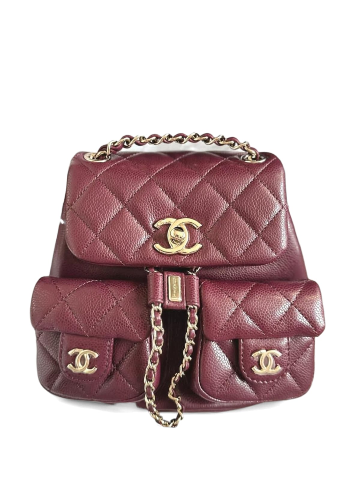 Chanel Backpack Small Burgundy Caviar LGHW 24A