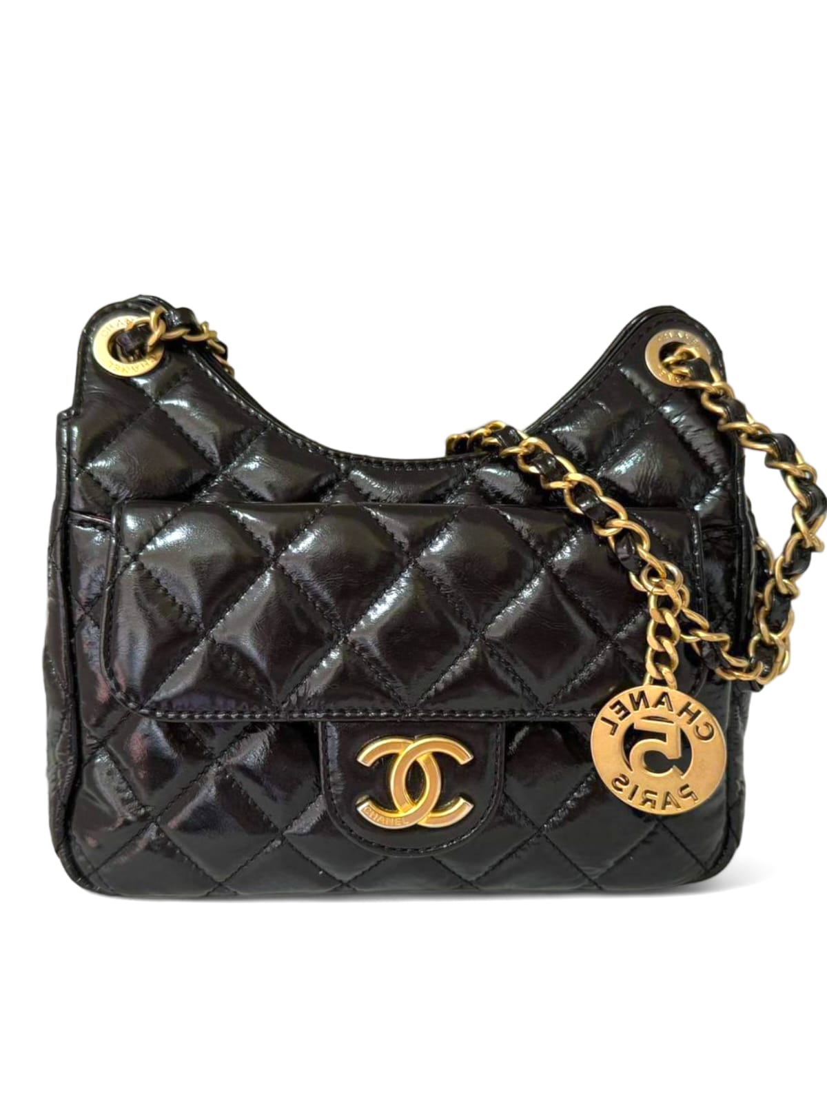 Chanel Hobo Mini Black Calfskin AGHW