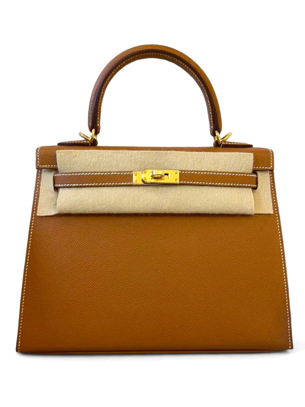 Hermes Kelly Sellier 25 Gold Epsom GHW