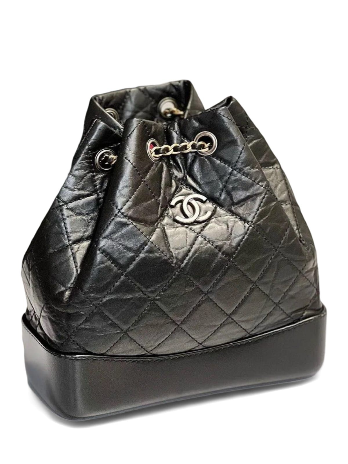 Chanel Backpack Gabrielle Black Calfskin RHW 24A