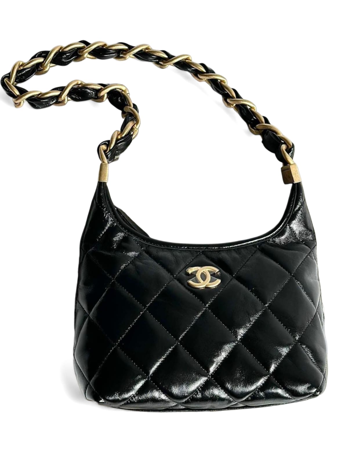 Chanel Hobo Black Calfskin AGHW 24A