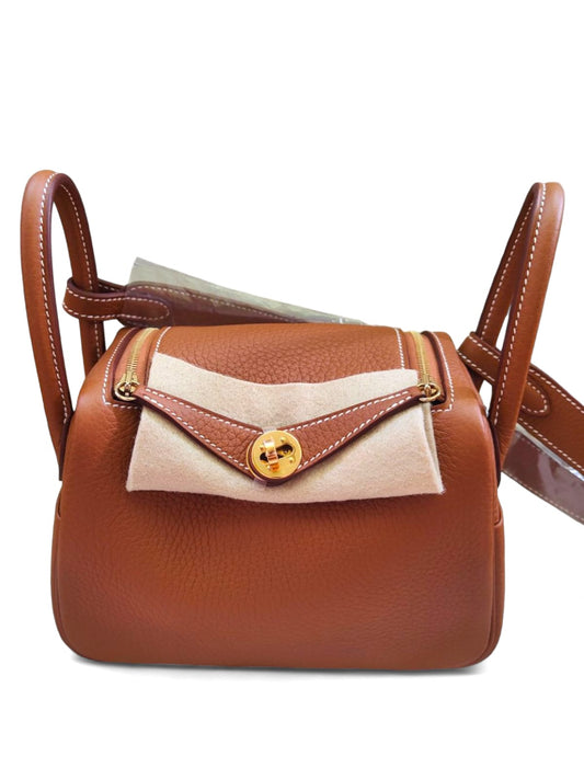 Hermes Lindy Mini Gold Clemence GHW