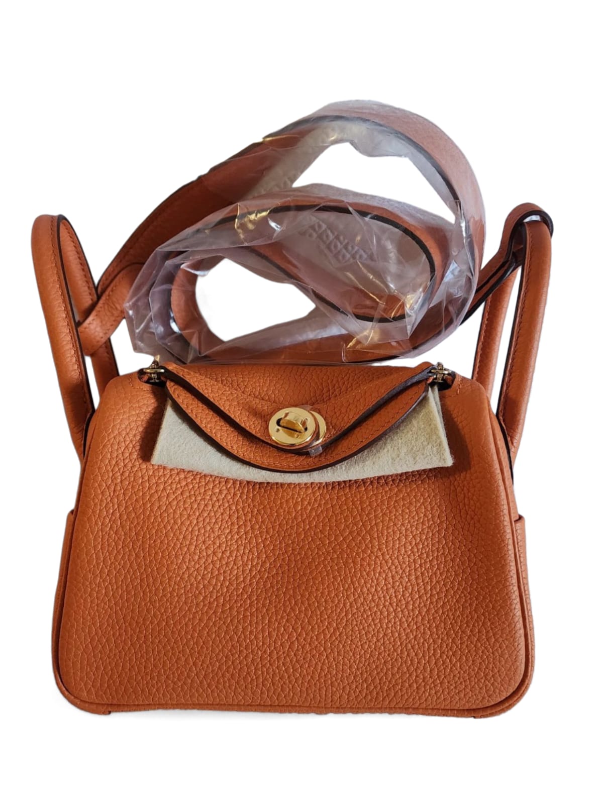 Hermes Lindy Mini Orange Clemence GHW