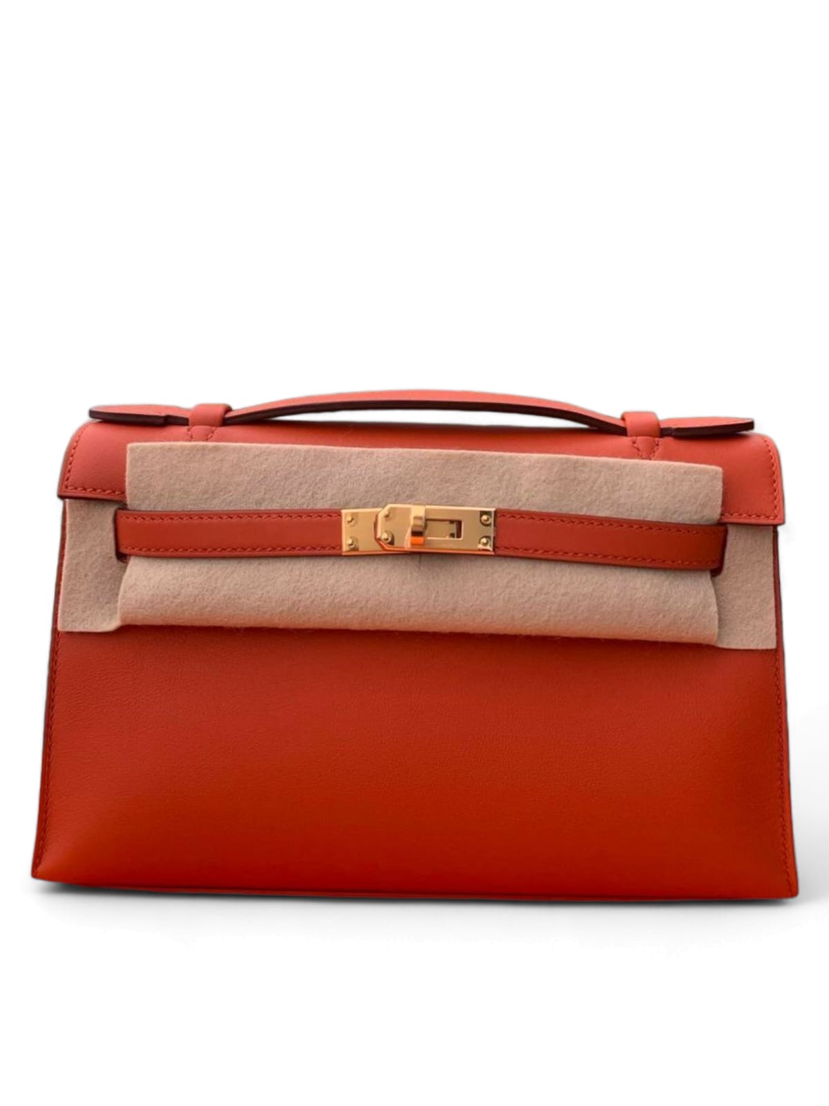 Hermes Kelly Pochette Terre Battue Swift GHW