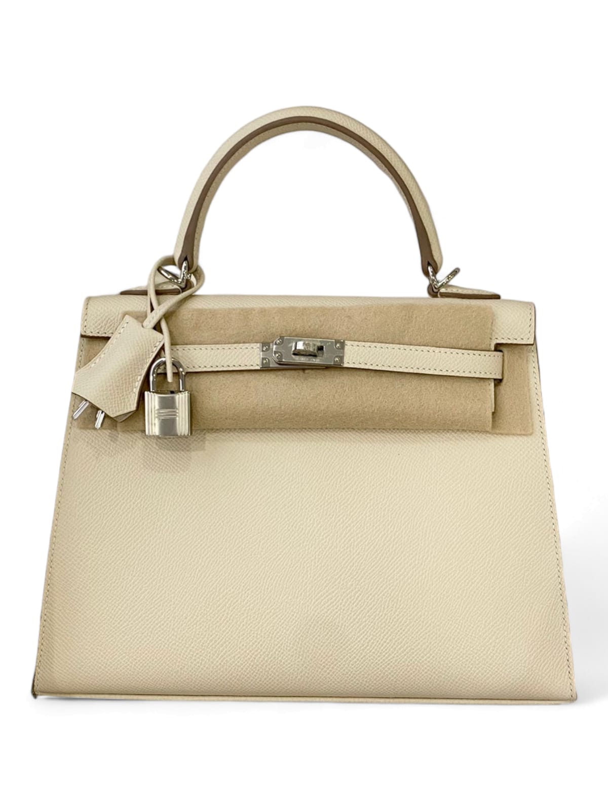 Hermes Kelly Sellier 25 Craie Epsom PHW