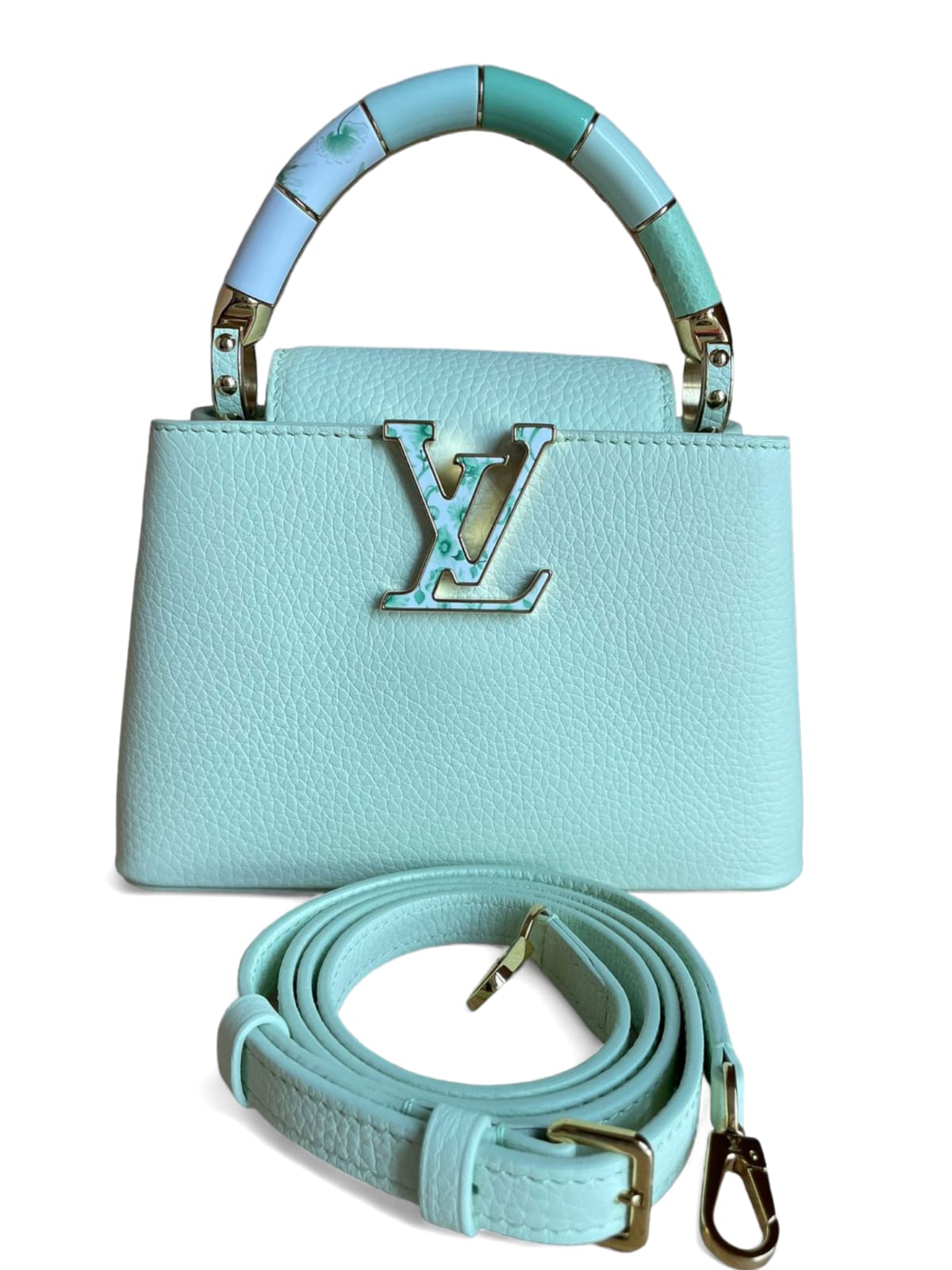 Louis Vuitton Capucines Mini Vert d’Eau Green Taurillon Leather GHW