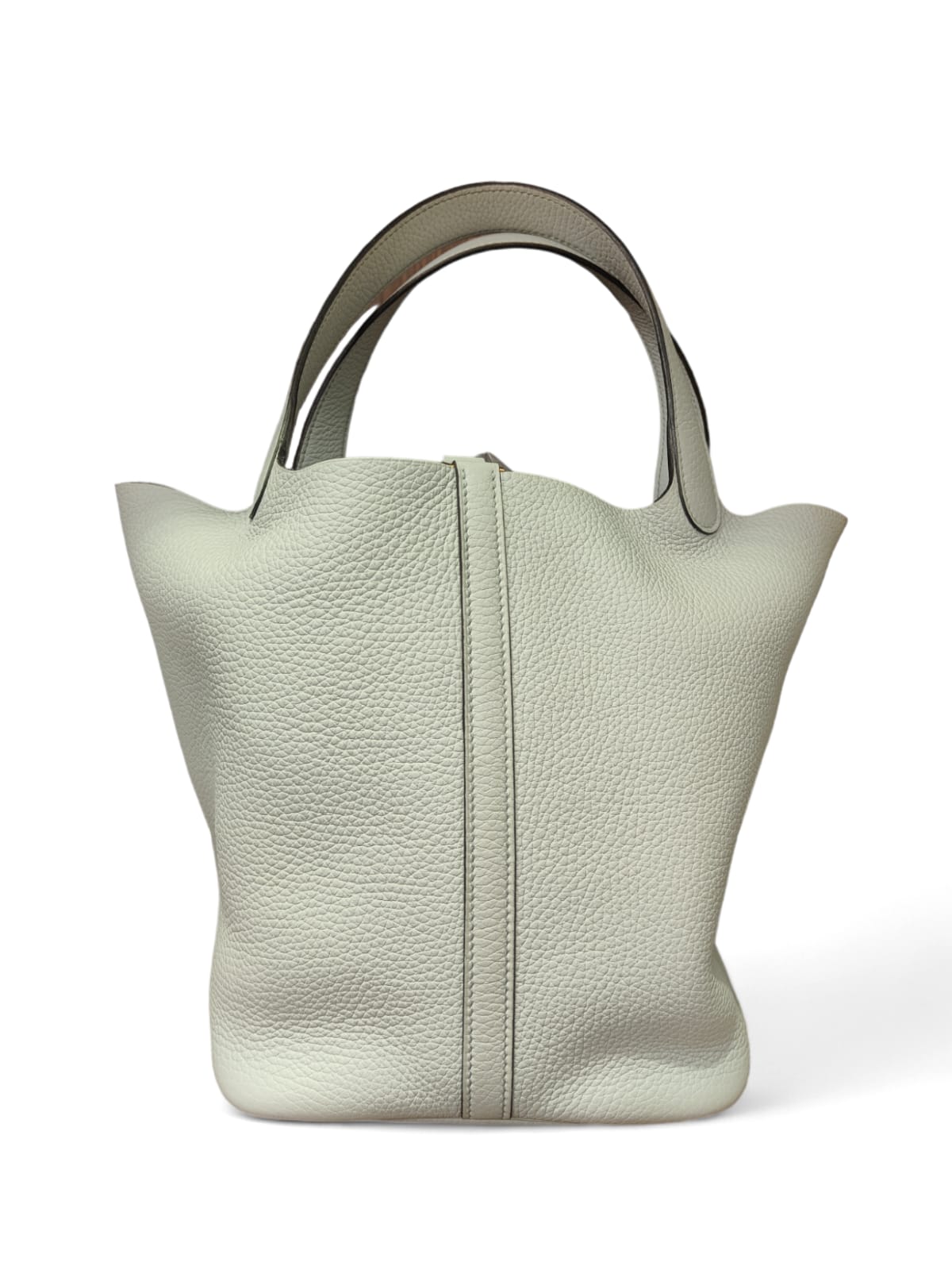 Hermes Picotin 22 Gris Pale Clemence GHW