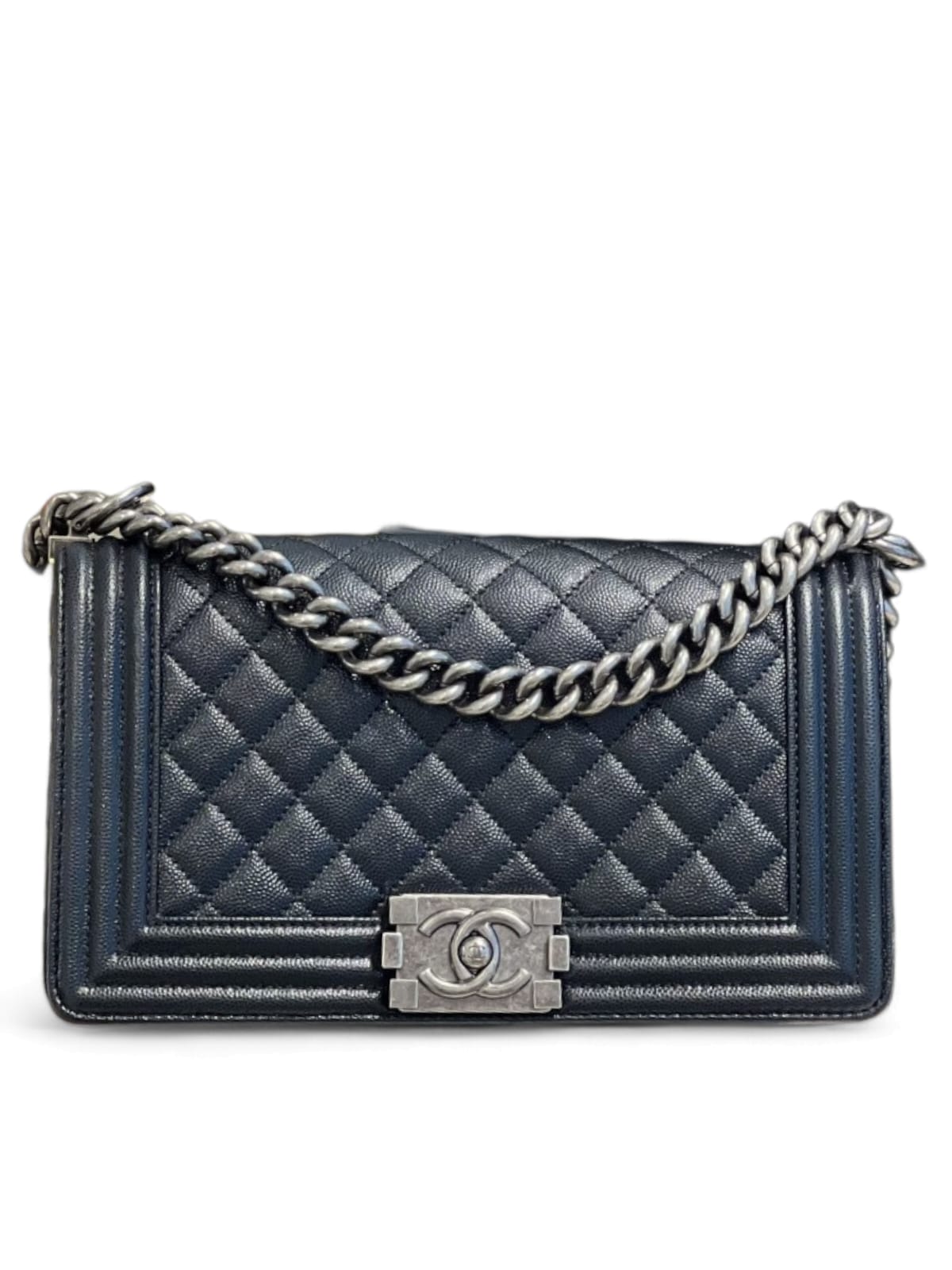 Chanel Boy Medium Black Caviar RHW