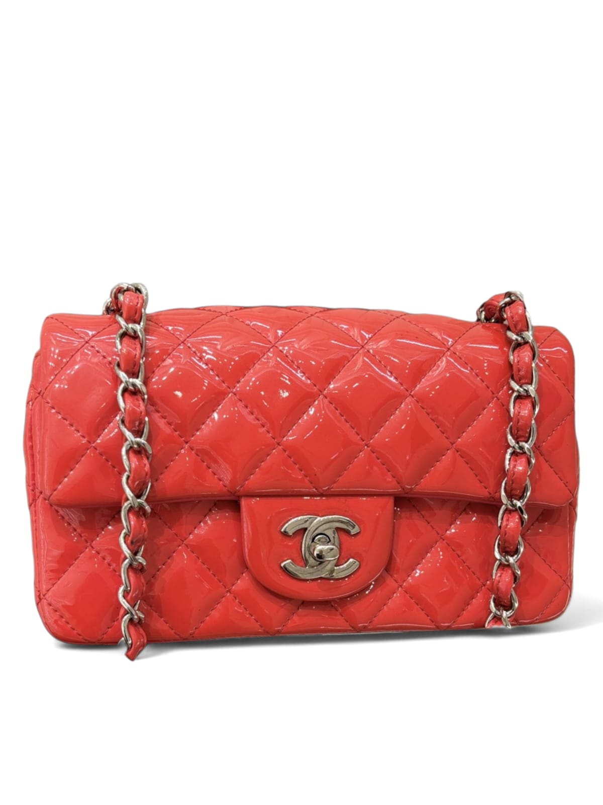 Chanel Mini Rectangular Red Patent SHW