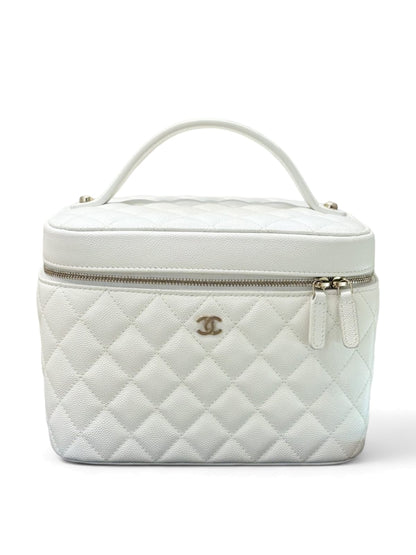 Chanel Vanity Handle White Caviar LGHW