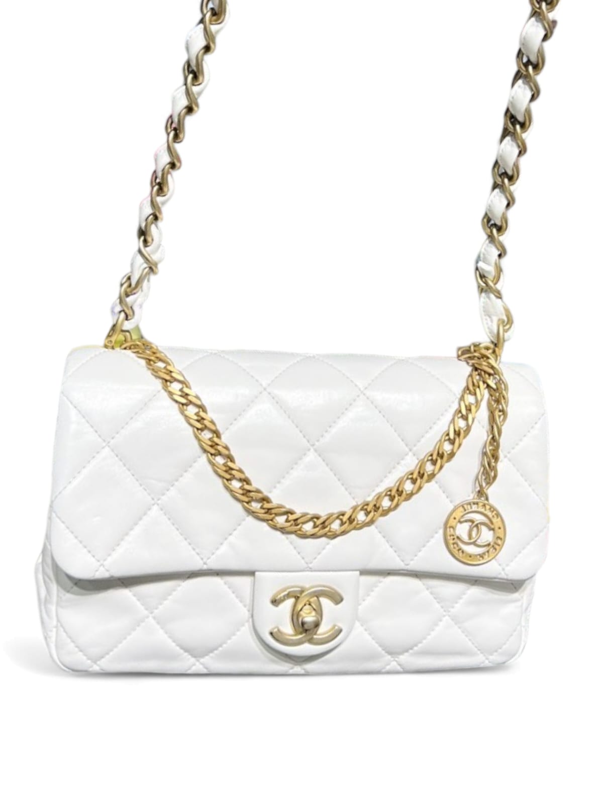 Chanel Flap Bag Charm White Lambskin AGHW