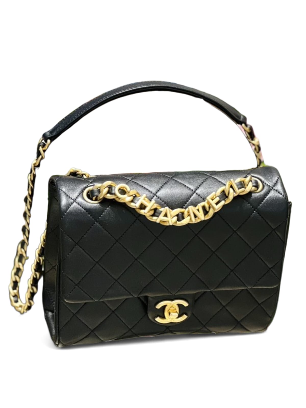 Chanel Flap Bag Black Lambskin AGHW