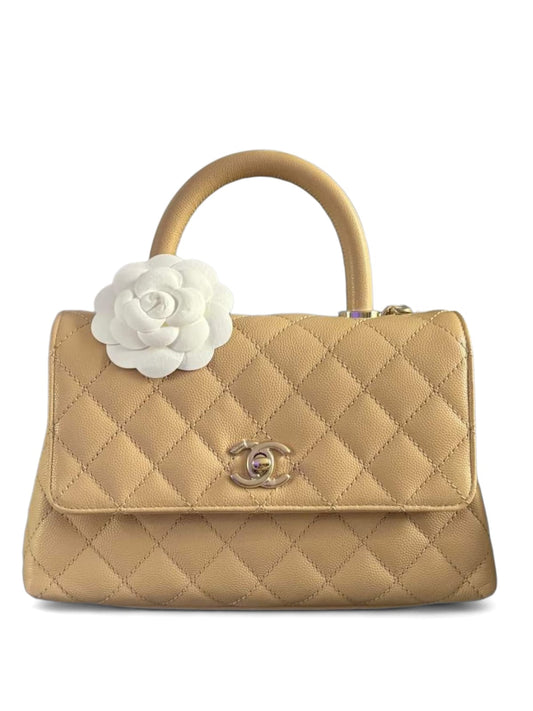 Chanel Coco Handle 9.5 Small Beige Caviar LGHW 24K