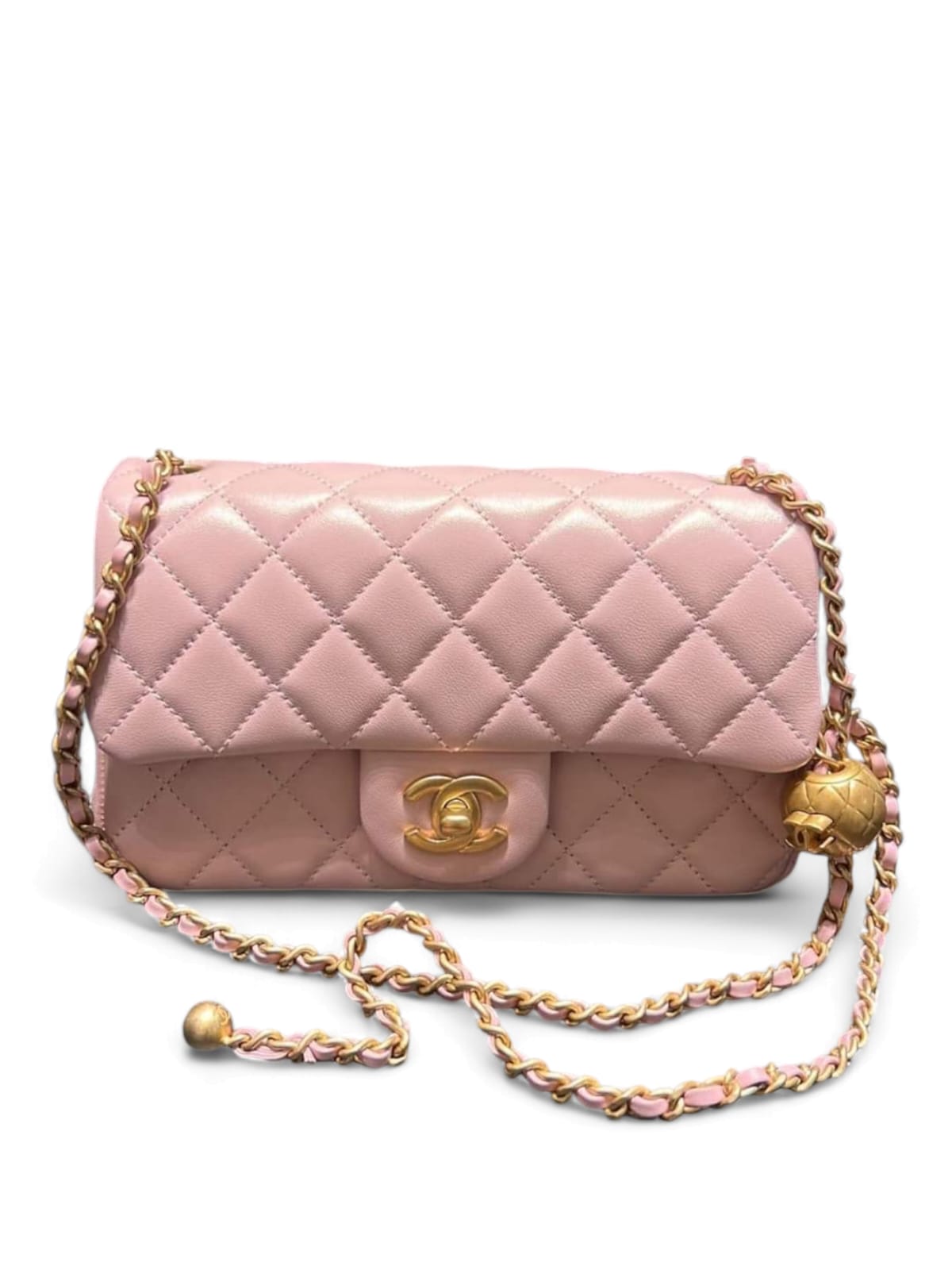 Chanel Mini Rectangular Pearl Crush Pink Lambskin AGHW 24K