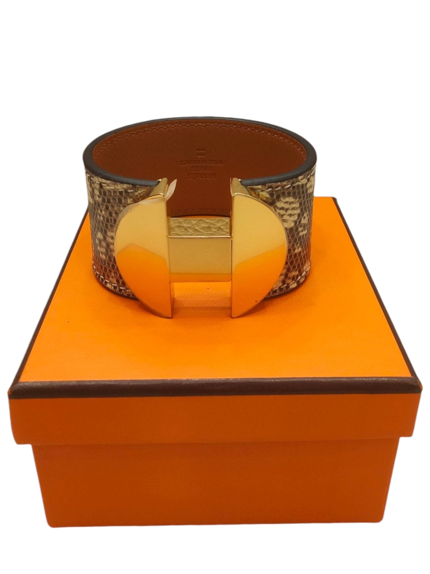 Hermes Lizard Manchette Bracelet GHW