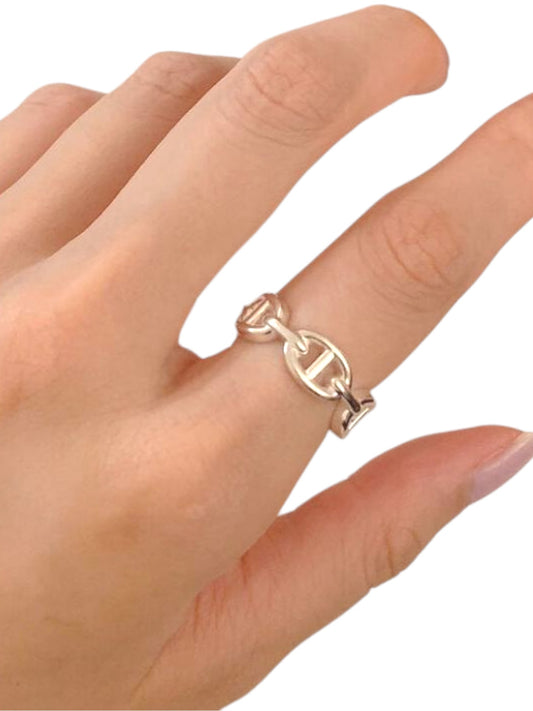 Hermes Ring Enchainee D'ancre Silver