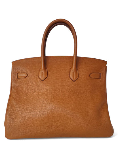 Hermes Birkin Retourne 35 Club Gold Clemence & Ficelle Lizard Permabrass Hardware