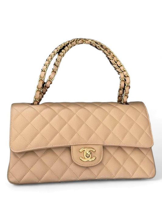 Chanel Classic Medium Beige Caviar GHW