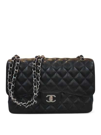 Chanel Classic Jumbo Black Caviar SHW