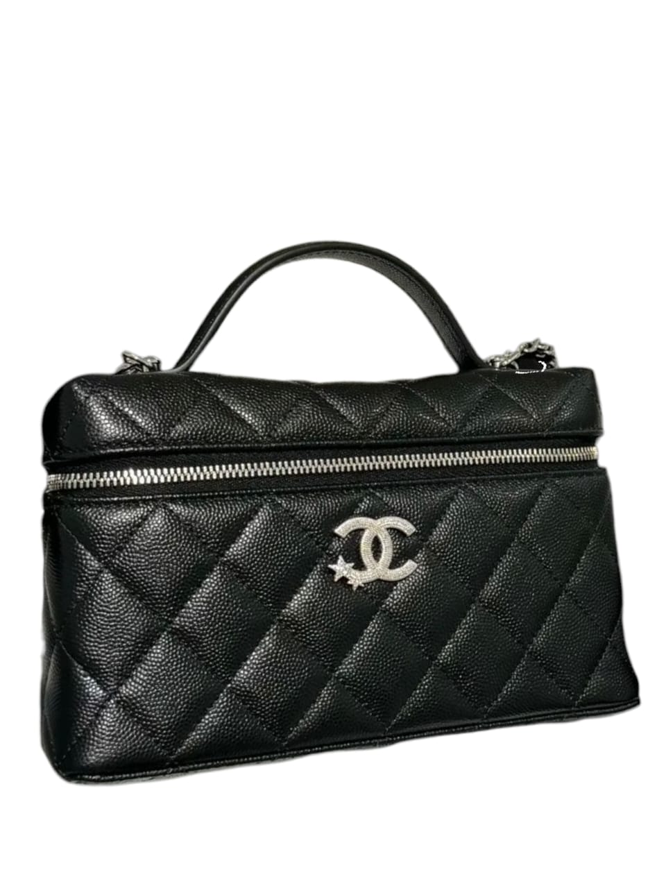 Chanel Vanity Handle Black Caviar SHW 25B