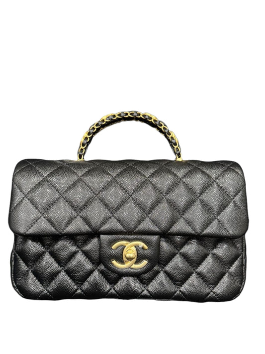Chanel Top Handle Black Caviar AGHW 25B