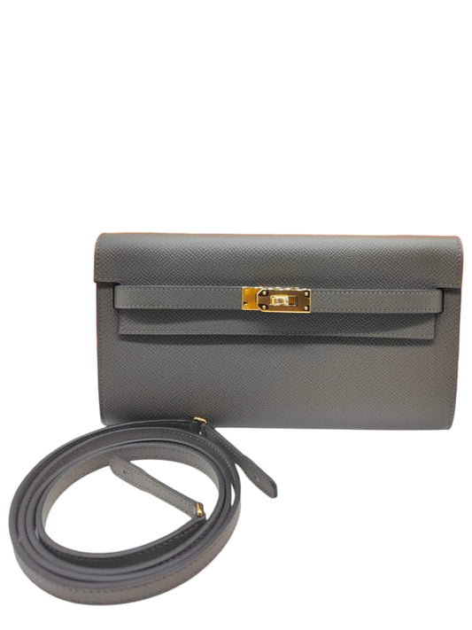 Hermes Kelly To Go Gris Etain Epsom GHW