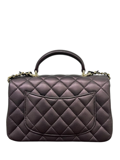 Chanel Mini Rectangular Handle Iridescent Burgundy LGHW