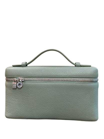 Loro Piana Extra Pocket L19 Pouch Sage Brush Leaves Grained Calfskin SHW