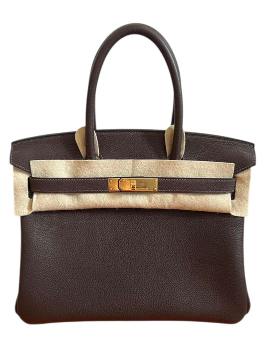 Hermes Birkin Retourne 30 Ebene Barenia GHW