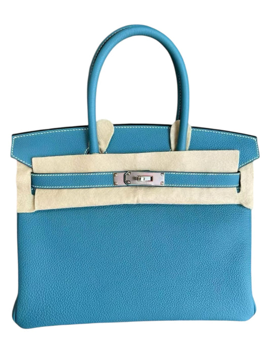 Hermes Birkin Retourne 30 Blue Jean Togo PHW