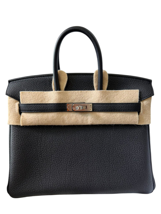 Hermes Birkin Retourne 25 Noir Togo Brushed Palladium Hardware
