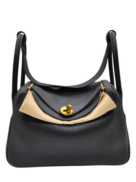 Hermes Lindy 26 Noir Clemence GHW